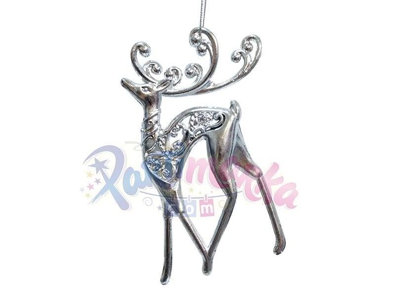 Yılbaşı Ağacı Geyik Süs Gümüş Renk