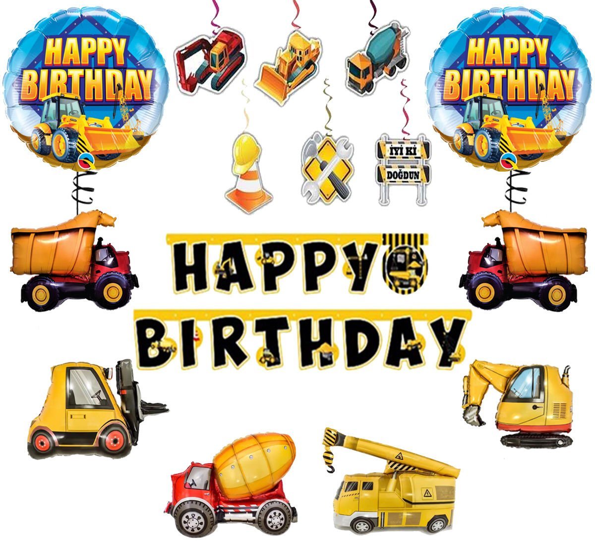 İş Makinesi Konsepti Parti Seti