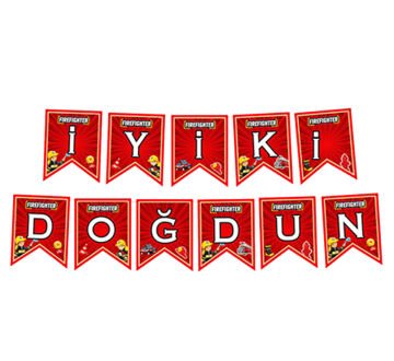 İtfaiye Konseptli İyi ki Doğdun Yazısı