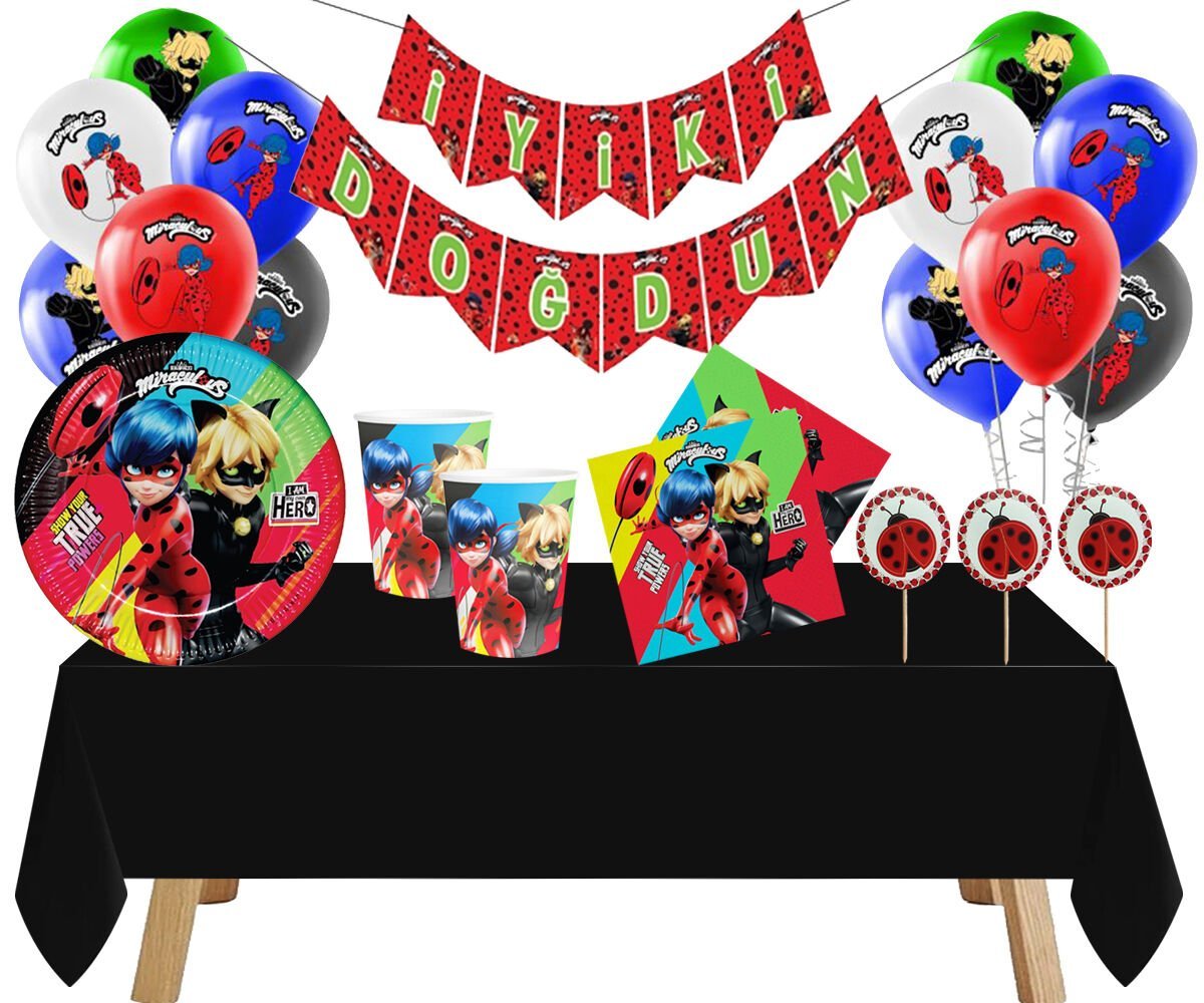 Mucize Uğur Böceği Doğum Günü Seti 16 Kişilik