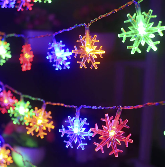 Kar Tanesi Şeklinde 5 Metre Led Işık Renkli