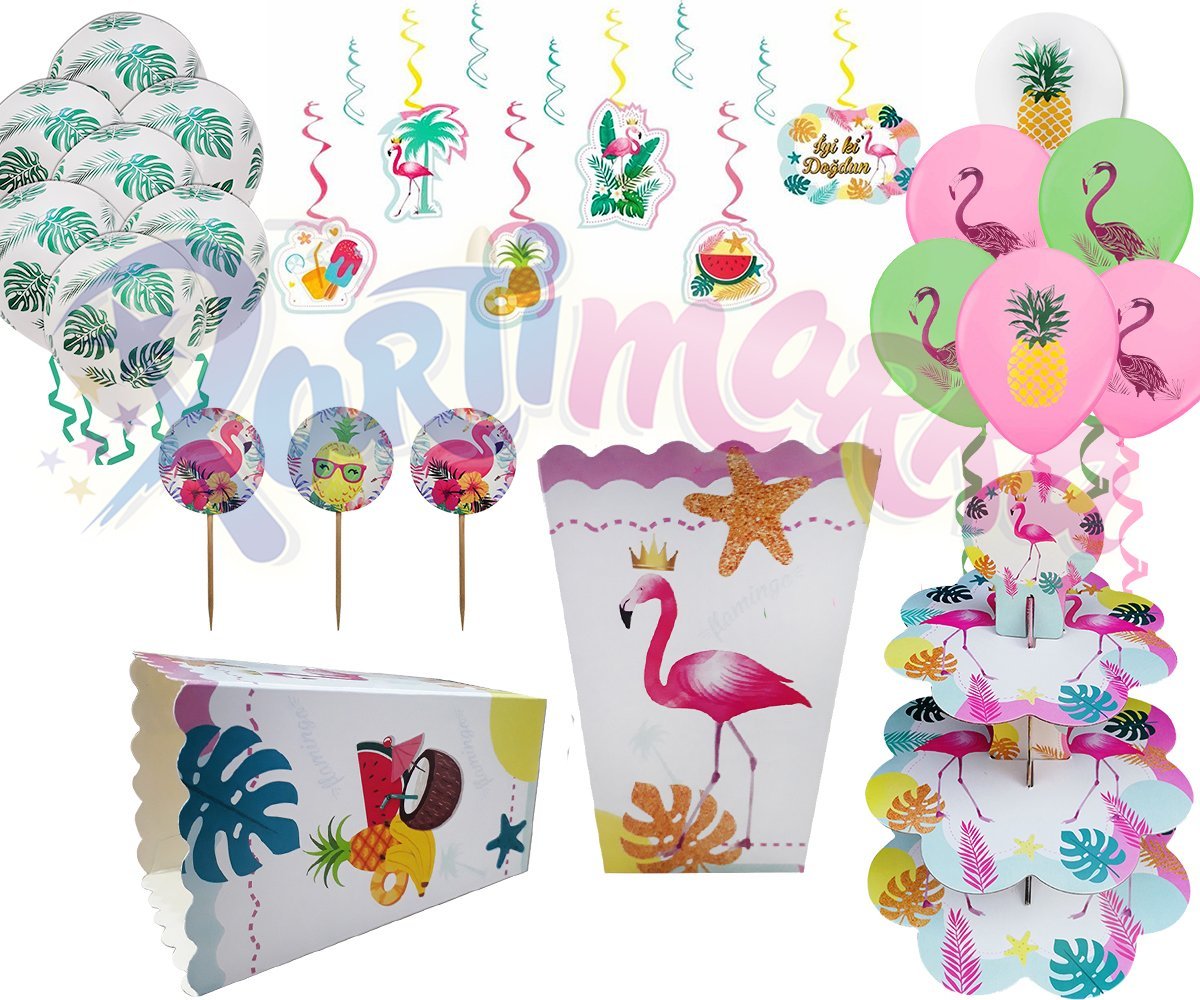 Flamingo Temalı Partisi Süsleme Seti