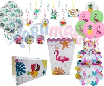 Flamingo Temalı Partisi Süsleme Seti